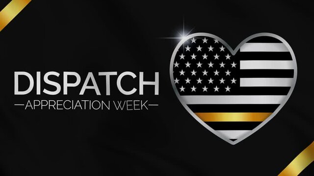 Video animation on the theme of Dispatch appreciation week observed each year during April across United states. seamless loop