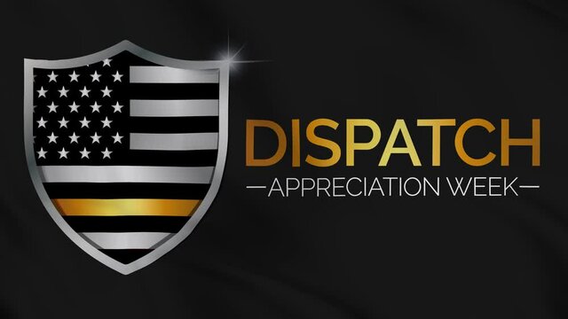 Video animation on the theme of Dispatch appreciation week observed each year during April across United states. seamless loop