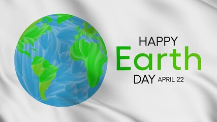 Earth Day is an annual event celebrated around the world on April 22nd to demonstrate support for environmental protection. animated video with Seamless loop.
