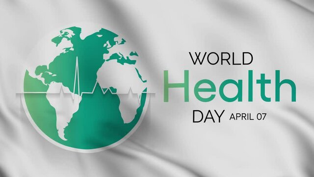 World Health Day is a global health awareness day celebrated every year on 7th April. Video animation with seamless loop.