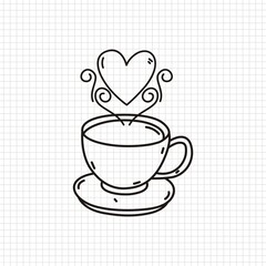 doodle heart icons and illustrations for valentines and wedding