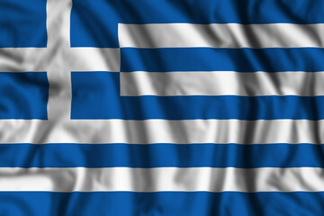 Greece flag realistic waving