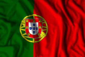 Portugal flag realistic waving