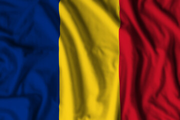 Romania flag realistic waving