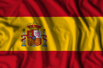 Spain flag realistic waving