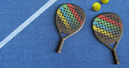 Padel racket on a playground background