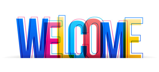 Colorful letters of the word ''Welcome''. Vector illustration.