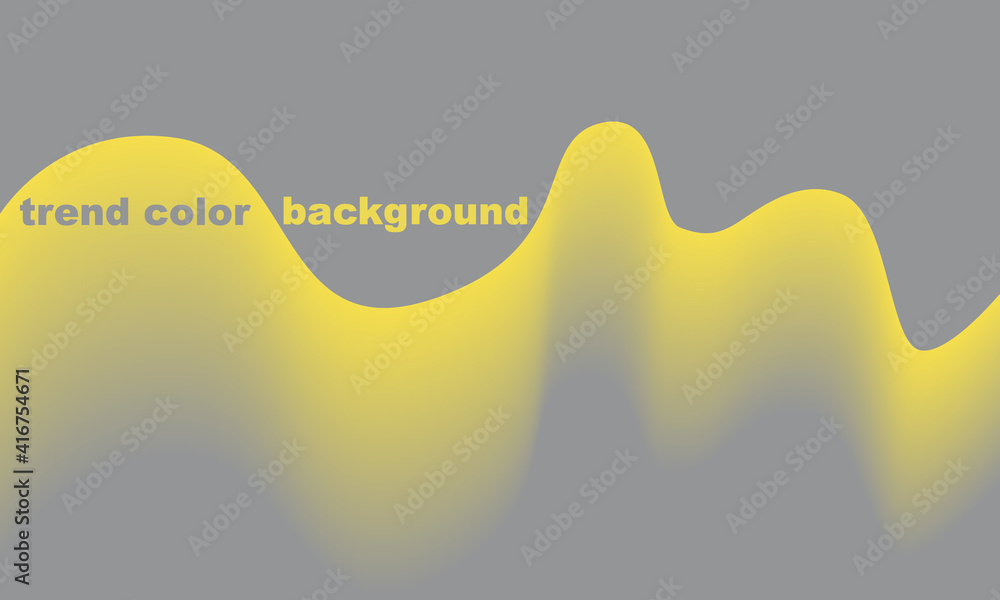Poster abstract yellow color wave on gray background with transition.