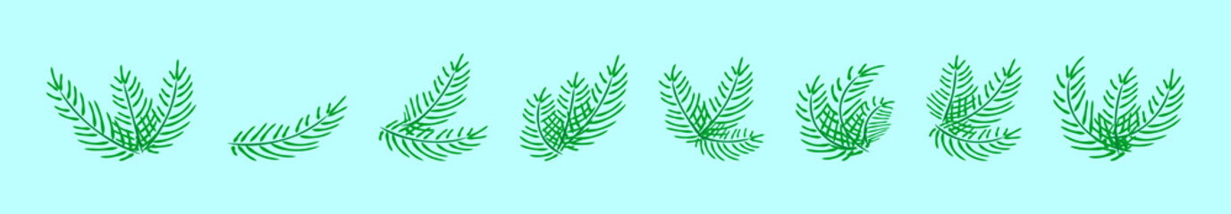 set of palm sunday leaves cartoon icon design template with various models. vector illustration isolated on blue background