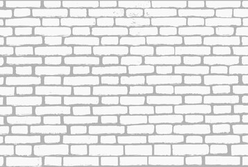 White painted brick wall vector background