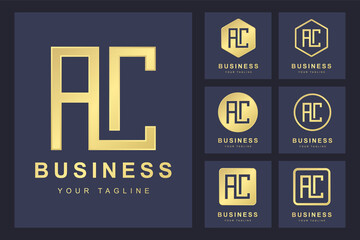 Letter AC logo template with several version