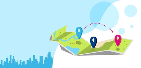 Paper map illustration