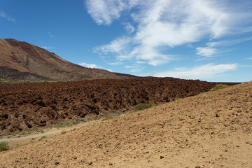 Deserted foreground on island Tenerife under blue sky