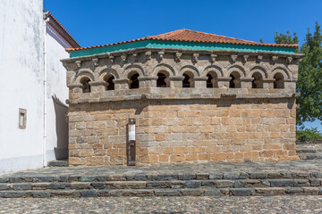 Fototapeta na wymiar Exterior view at the Domus Municipalis, a Romanesque civic architecture building, an eloquent extension of the medieval prison tower