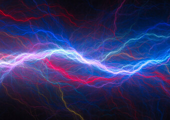 Blue electrical background, cool fractal abstract