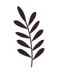 leafs branch foliage silhouette icon vector illustration design