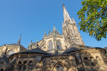 Die Peterskirche auf dem Gaudiplatz in Leipzig, Sachsen