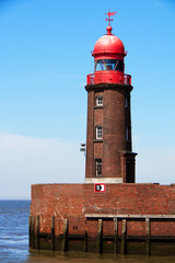 lighthouse on the pier at bremerhaven