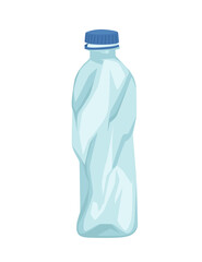 Seamless pattern of plastic water bottle waste set of different bottle garbage transparent plastic flat vector illustration on white background