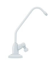 Stainless steel tap silver colored vector illustration on white background