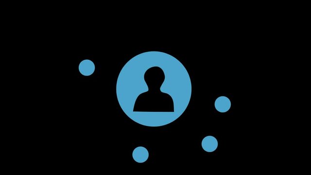 Animated image illustrating social media, teamwork, networking or a stakeholder analysis