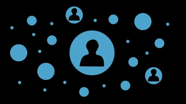 Animated image illustrating social media, teamwork, networking or a stakeholder analysis