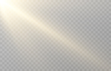 Vector golden light. Sun, sun rays, dawn, star, flare png. Golden Star. Golden flash png. Vector image.	