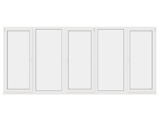 The image of the sample window on white background. 3D Rendering
