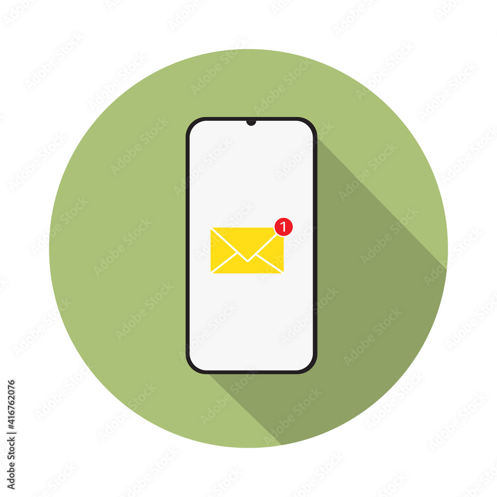 Poster message or email notification icon on white background vector.