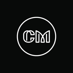 CM logo CM icon CM vector CM monogram CM letter CM minimalist CM triangle CM flat Unique modern flat abstract logo design 