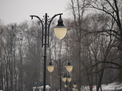 street lamp in winter