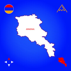 simple outline map of armenia