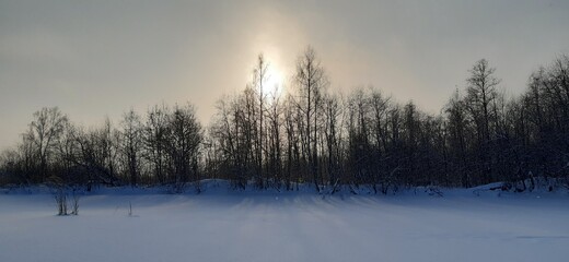 sunset over the river