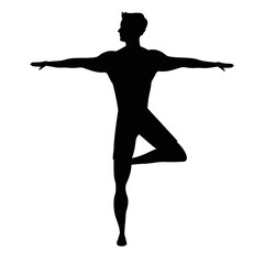 athlete dancing ballet silhouette icon vector illustration design
