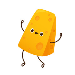 Cheese character design. Cheese on white background. symbol. mascot.