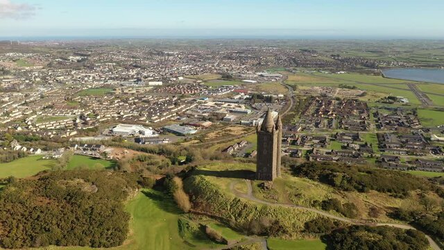 Scrabo Tower looking over Newtownards in Northern Ireland
