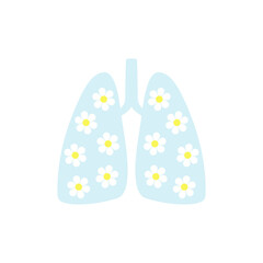 Lungs shape flowers bloom symbol concept health vector illustration.