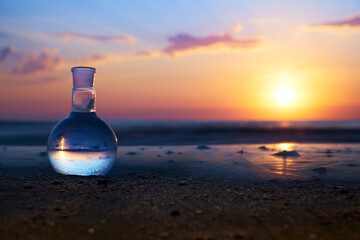 A flask with clean drinking water.
