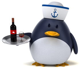 Fun penguin - 3D Illustration