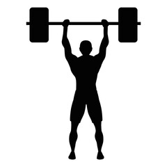 Fototapeta na wymiar athlete weight lifting sport silhouette vector illustration design