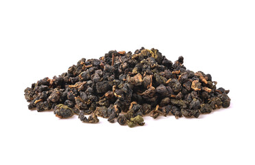 Chinese oolong tea isolated on white background