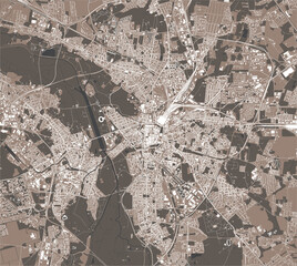 map of the city of Leipzig, Saxony, Germany