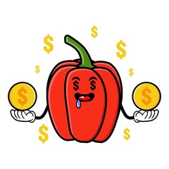 Obraz premium cute paprika cartoon mascot character funny expression