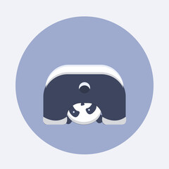 Cute Big Panda Doing Weird Gesture like Start To Rool. Vector Icon Illustration. Panda Mascot Cartoon Character. Animal Icon Concept White Isolated. Flat Cartoon Style Suitable for Web Landing Page, 