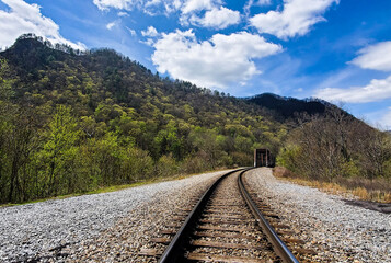 Fototapeta na wymiar railroad in the mountains