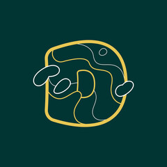 Landscape D letter logo with geology line pattern.