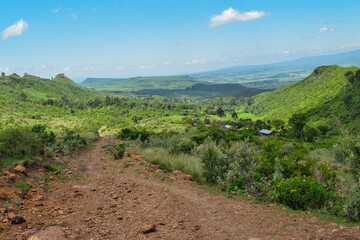 Fototapeta na wymiar Scenic rural scene in Rift Valley, Rural Kenya