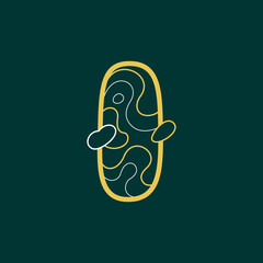 Landscape I letter logo with geology line pattern.