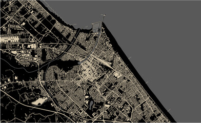 map of the city of Rimini, Italy