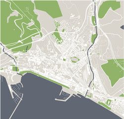 map of the city of Salerno, Italy